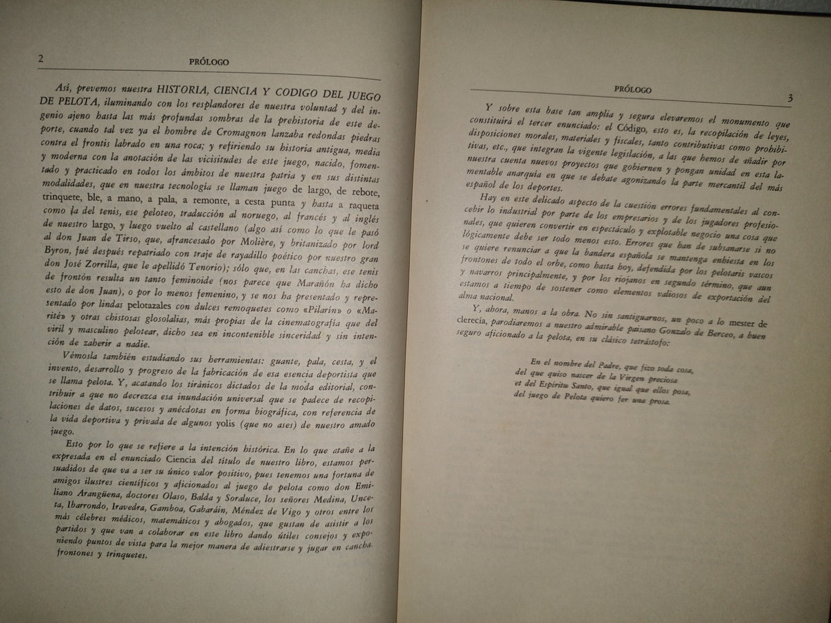 118- Historia, Ciencia Y Código Del Juego De Pelota - Luis Bombín Fernández - Ediciones Lauro. Primera Edición 1946