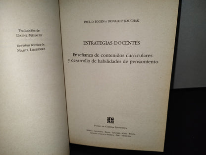 124- Estrategias Docentes. Enseñanza De Contenidos - Paul D. Eggen Y Donald P. Kauchak - 2000