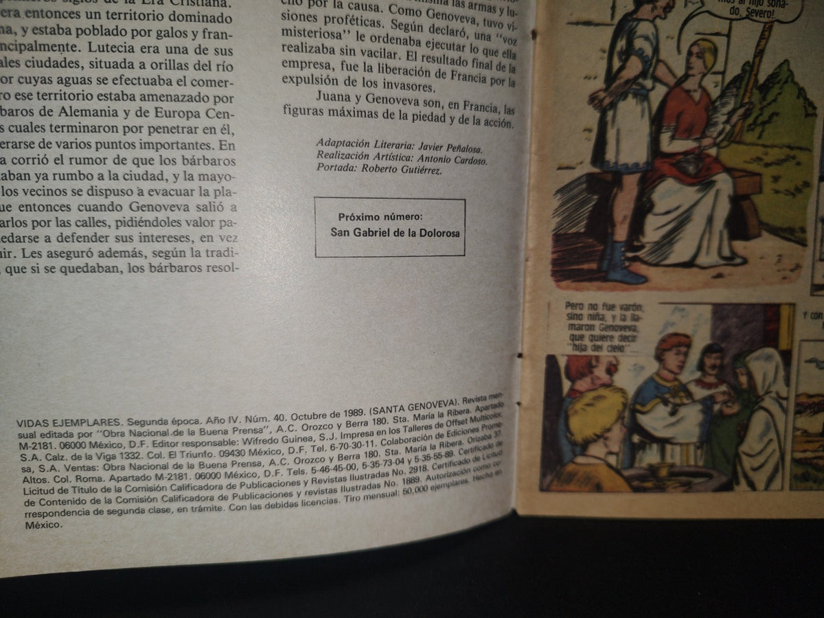 114- Vidas Ejemplares: Santa Genoveva. Patrona De París - No. 40, Octubre 1989