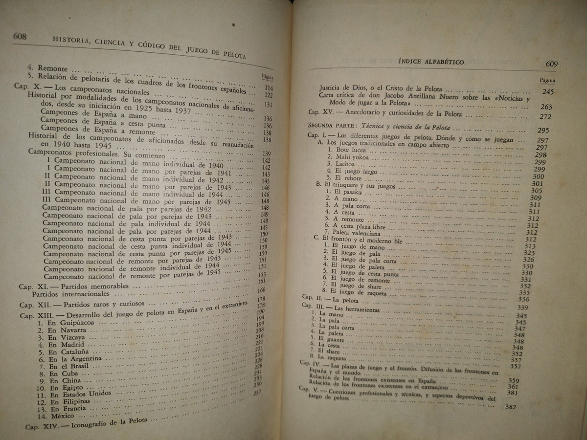 118- Historia, Ciencia Y Código Del Juego De Pelota - Luis Bombín Fernández - Ediciones Lauro. Primera Edición 1946