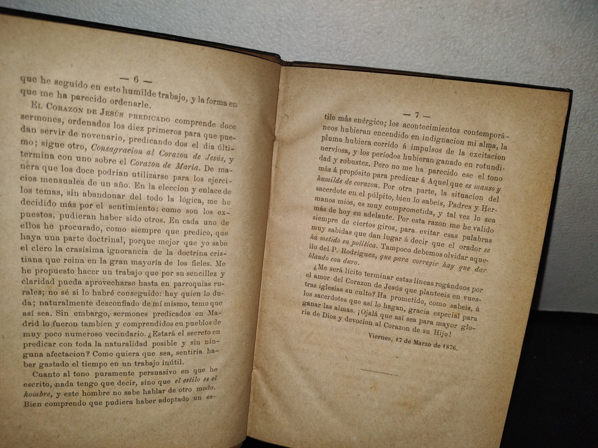 60- El Corazón De Jesús Predicado. Sermones Sobre Su Devoción - Francisco Cuesta Espino - 1887