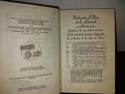 209- Watchtower. Testigos De Jehová - Vida Eterna En Libertad De Los Hijos De Dios - 1966