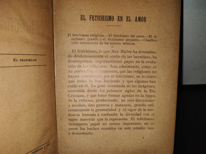 63- Biblioteca Científico-Filosófica. El Fetichismo En El Amor - Binet - 1904