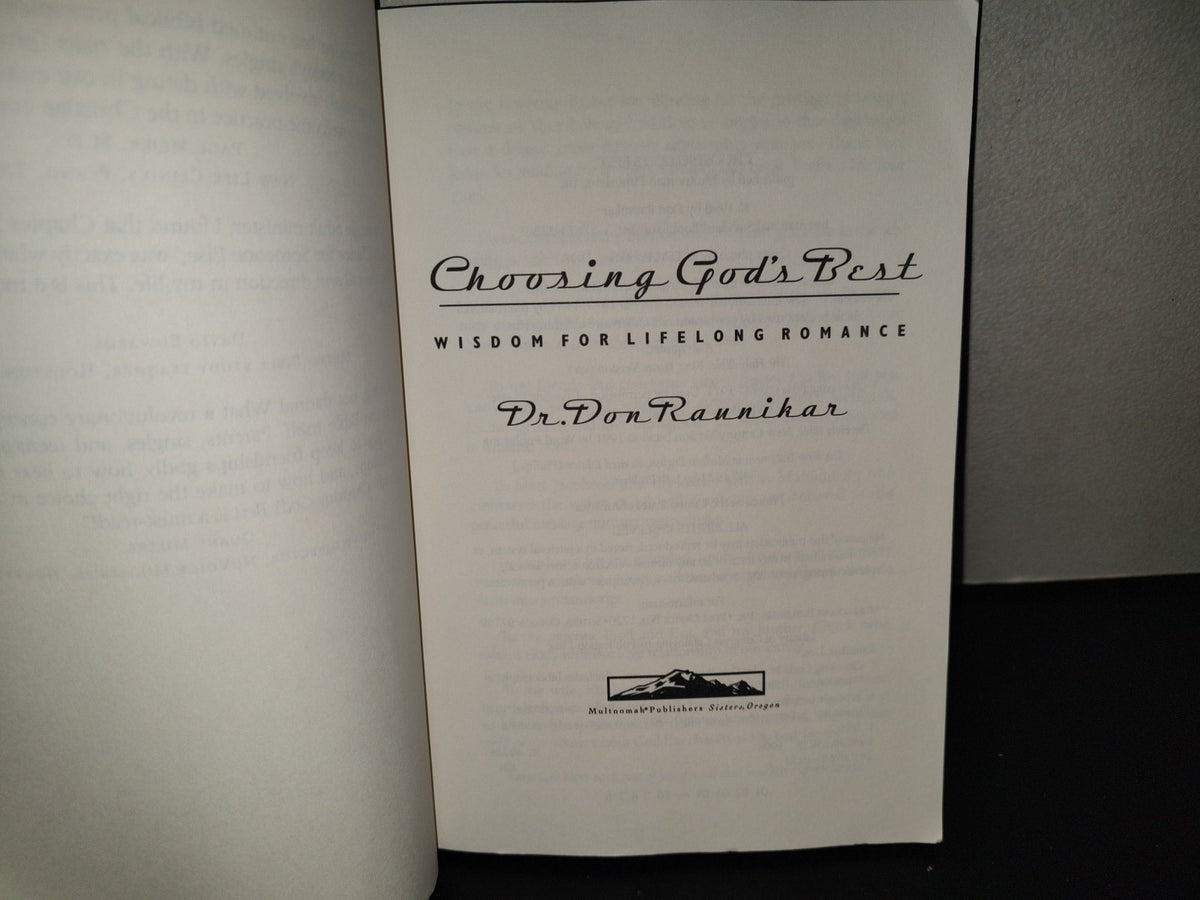 220- Choosing God's Best. Wisdom For Lifelong Romance - Dr. Don Raunikar
