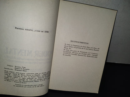 180- Poder Mental. Una Sorprendente Comprobación Del Poder Mental Y Sus Fenómenos Paranormales - Russel Targ Y Harold Puthoff - Primera Edición 1978