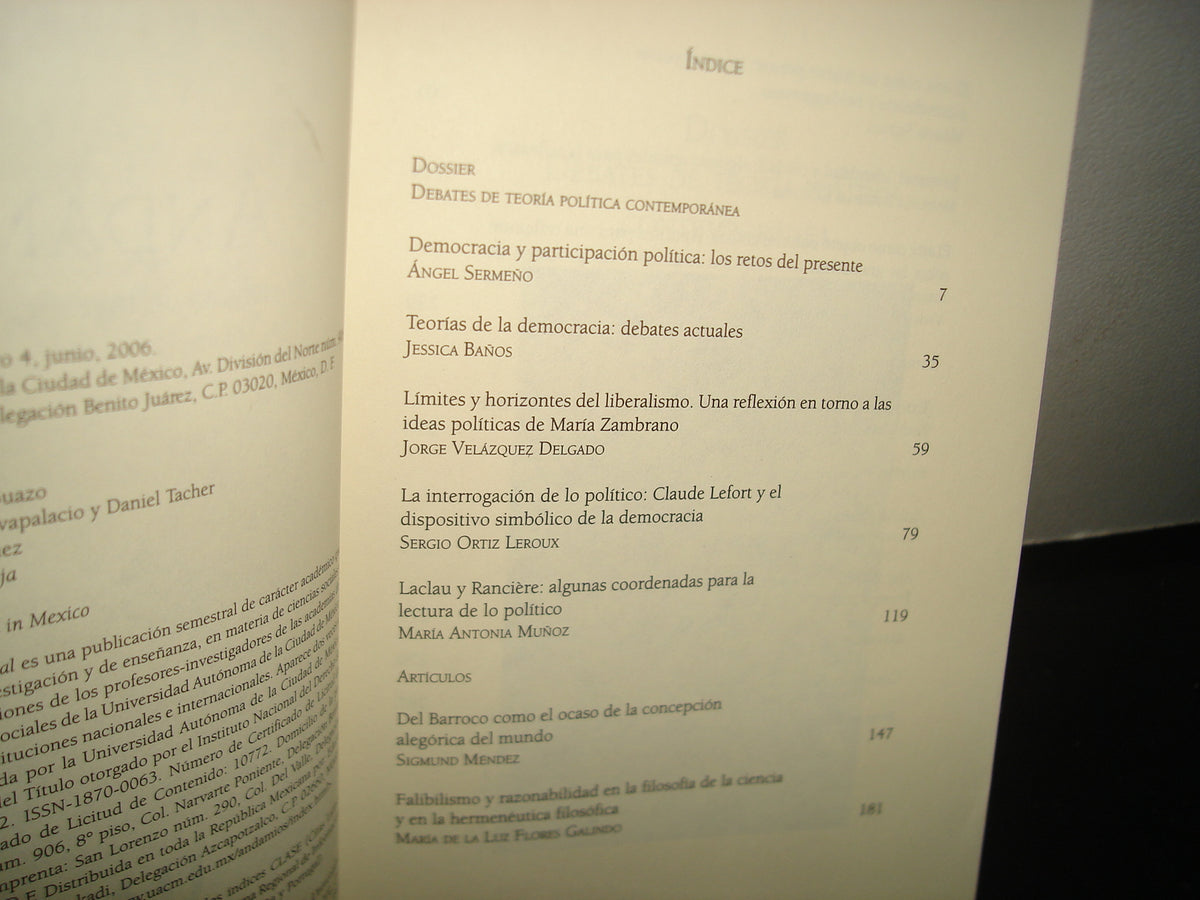 7-Andamios. Revista De Investigación Social - Volumen 2, Número 4, Junio 2006
