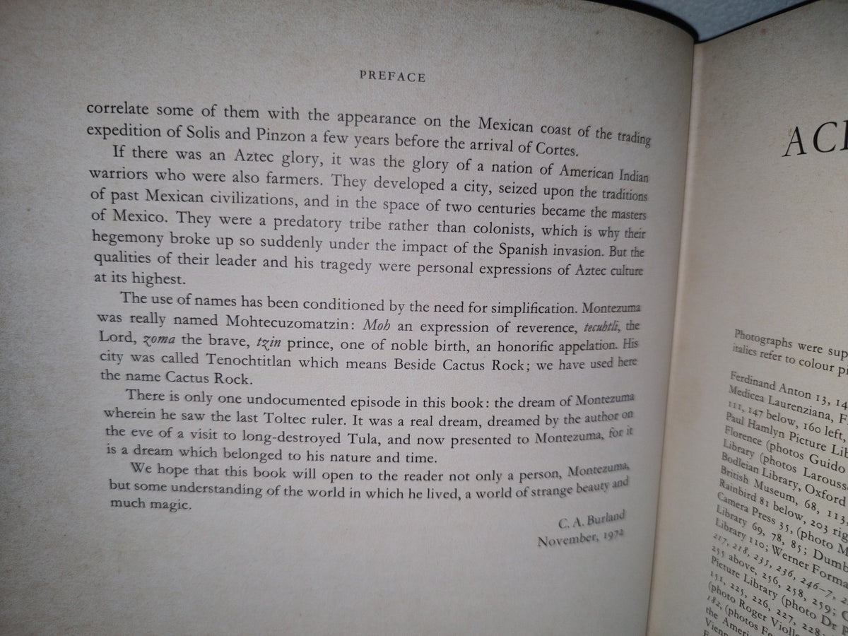 172- Montezuma. Lord Of The Aztecs - C. A. Burland - Weidenfeld And Nicolson, London 1974