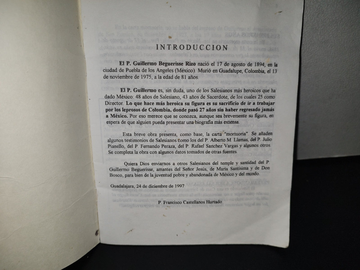 91- Aventureros De Dios 4. P. Guillermo Beguerisse Rizo. Un Salesiano Mexicano Heroico - 1997