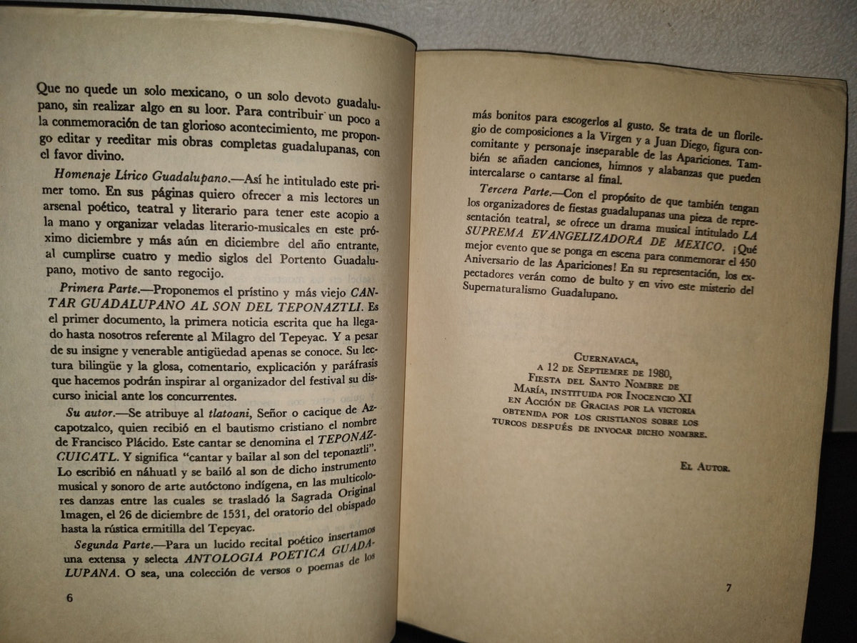 215- Obras Guadalupanas De Lauro López Beltrán Tomo I: Homenaje Lírico Guadalupano - Editorial Tradición, S. A., México, 1984