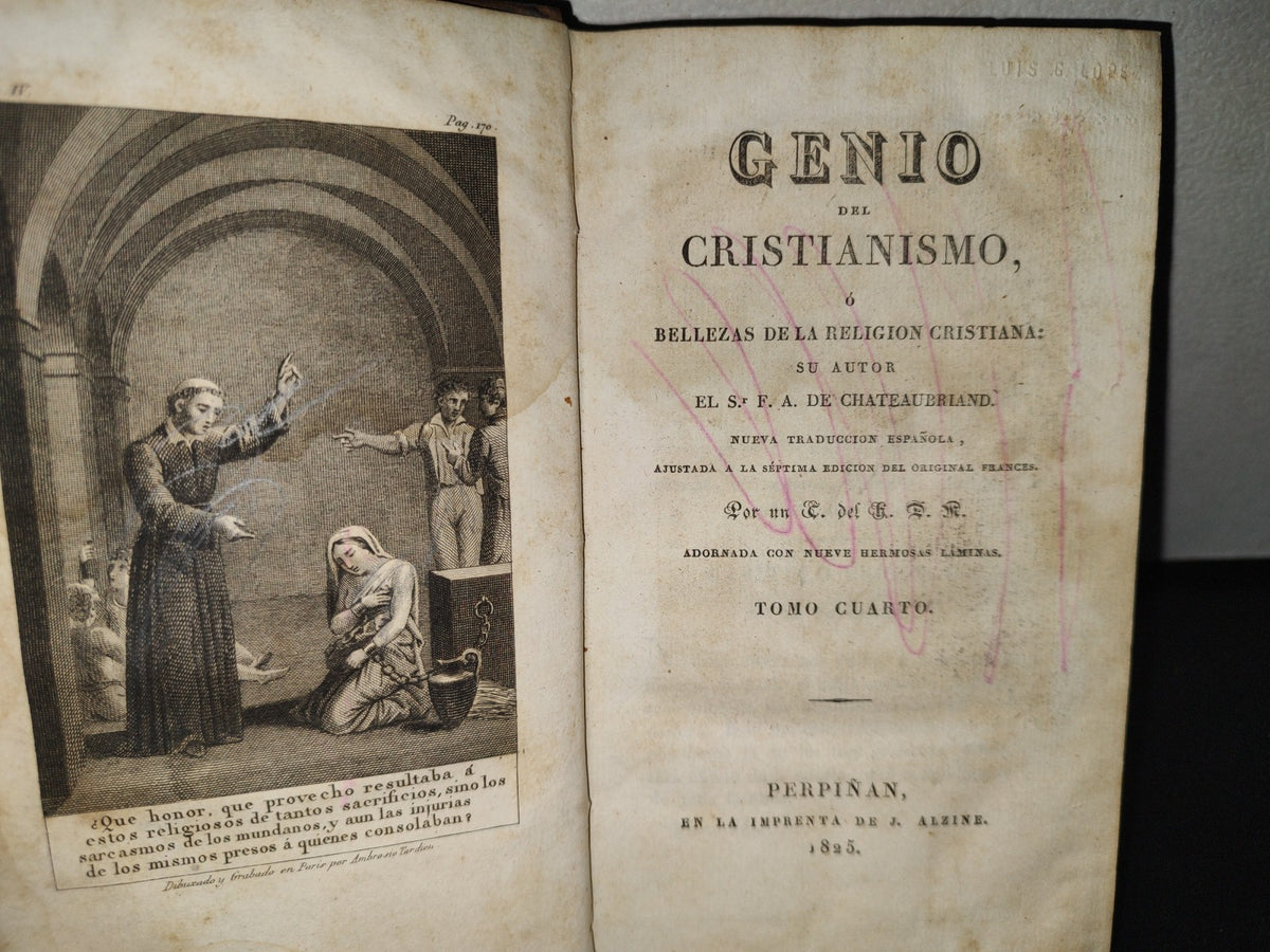 60- Genio Del Cristianismo O Bellezas De La Religión Cristiana. Tomo Cuarto. Chateaubriand - 1825