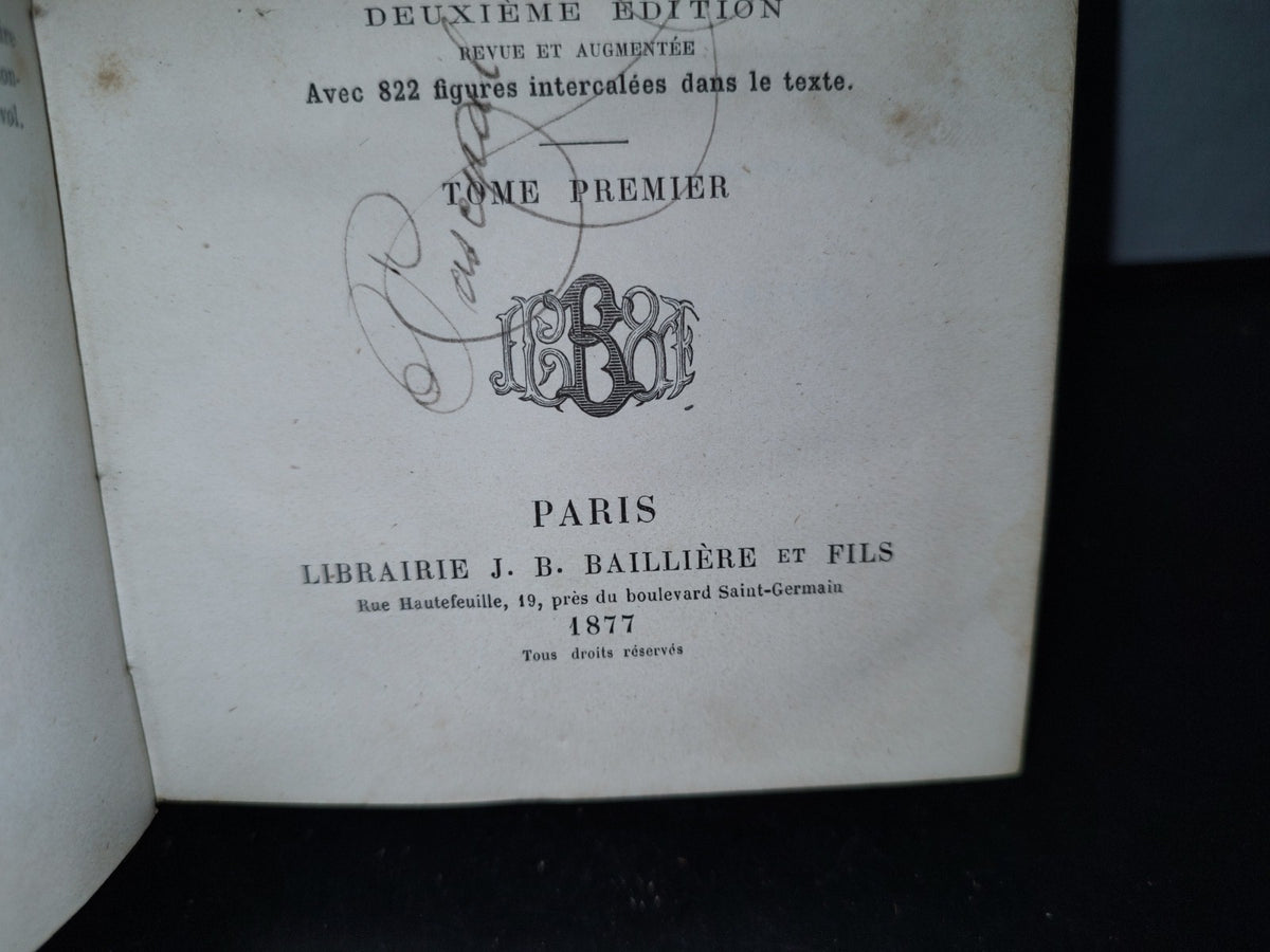 64- Nouveaux Éléments D'Histoire Naturelle Médicale - D. Cauvet - Tome Premier - 1877