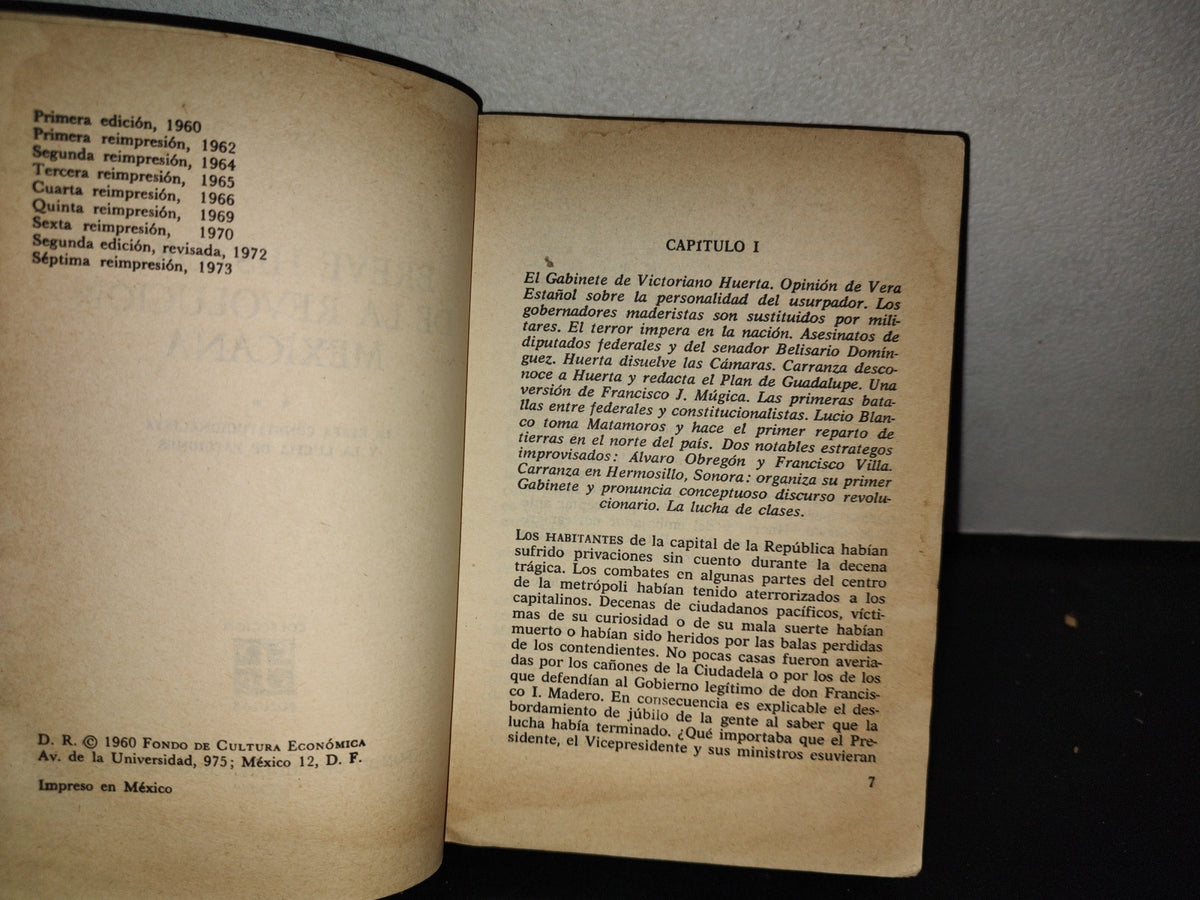 199- Breve Historia De La Revolución Mexicana ** La Etapa Constitucionalista Y La Lucha De Facciones - Jesús Silva Herzog. Colección Popular. Fondo De Cultura Económica - 1973