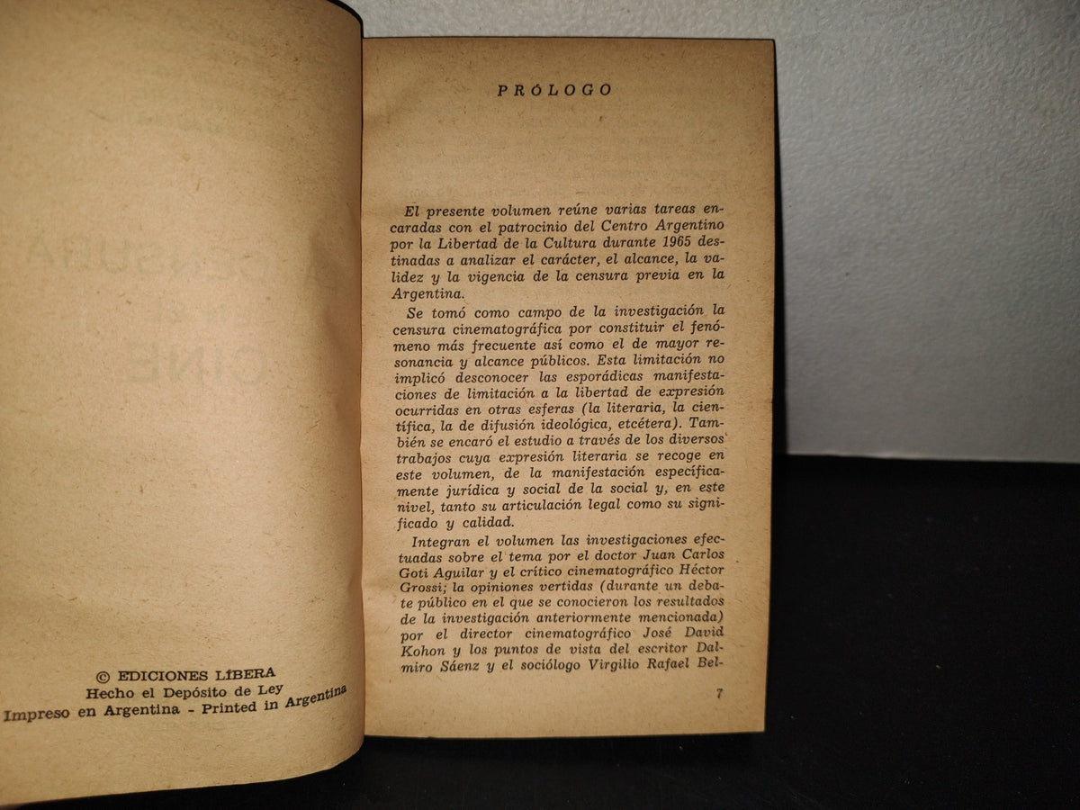219- La Censura En El Cine - Héctor Grossi... - Ediciones Líbera. Buenos Aires, 1966