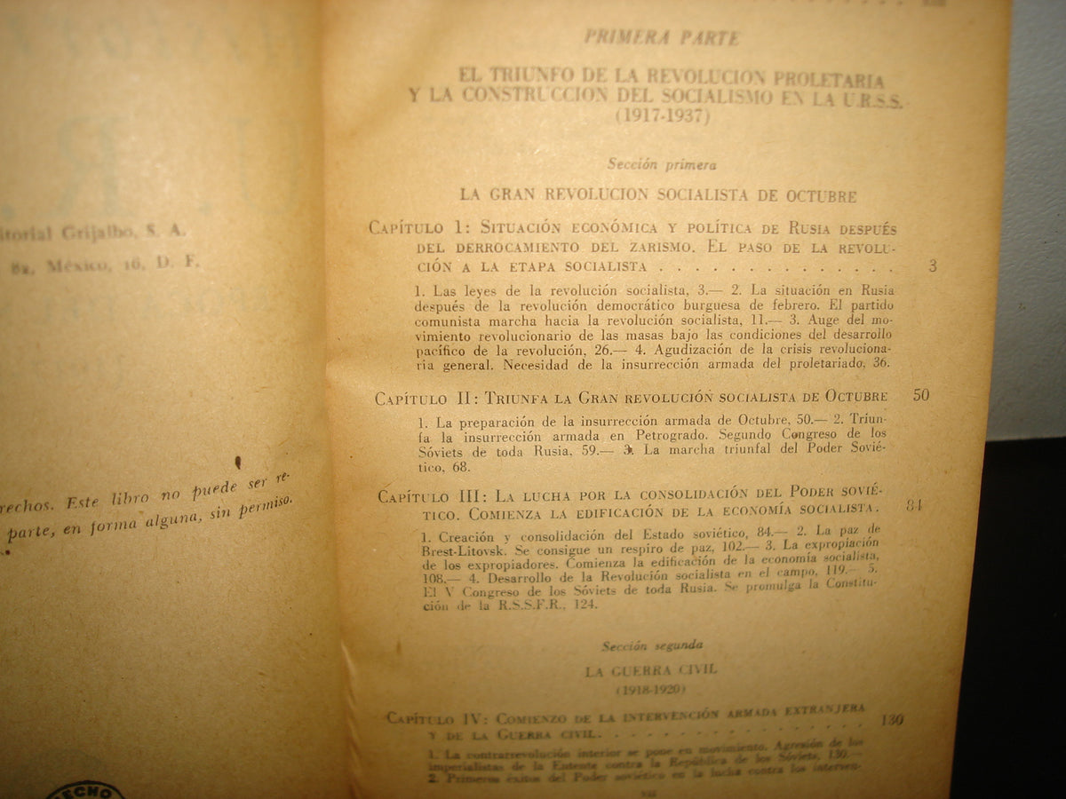 167- Historia De La U.R.S.S. Época Del Socialismo (1917-1957) - Editorial Grijalbo - 1958