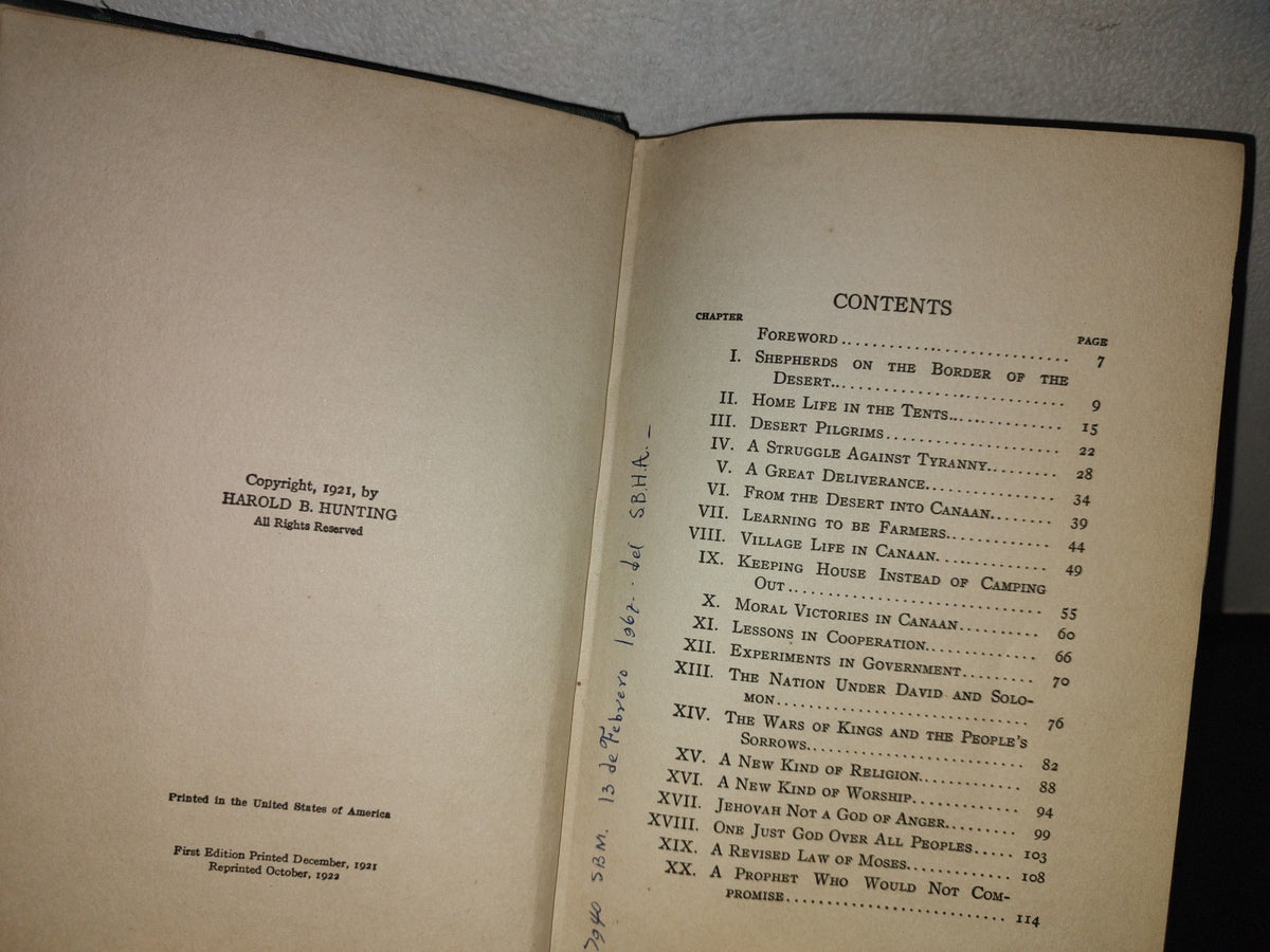 101- Hebrew Life And Times - Harold B. Hunting. The Abindong Press. First Edition Printed 1921