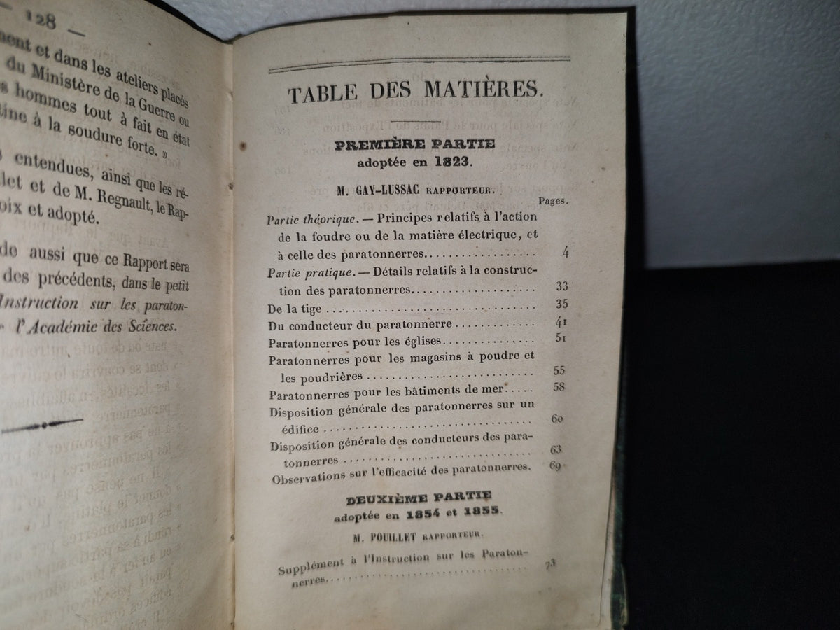74- Instruction Sur Les Paratonnerres. Adoptée Par L'Académie De Sciencies - 1855