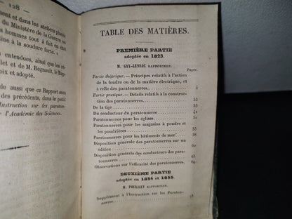 74- Instruction Sur Les Paratonnerres. Adoptée Par L'Académie De Sciencies - 1855