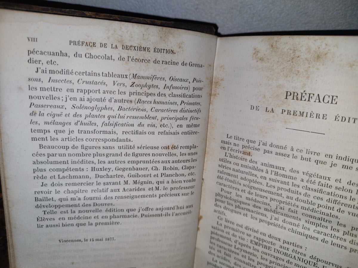 64- Nouveaux Éléments D'Histoire Naturelle Médicale - D. Cauvet - Tome Premier - 1877