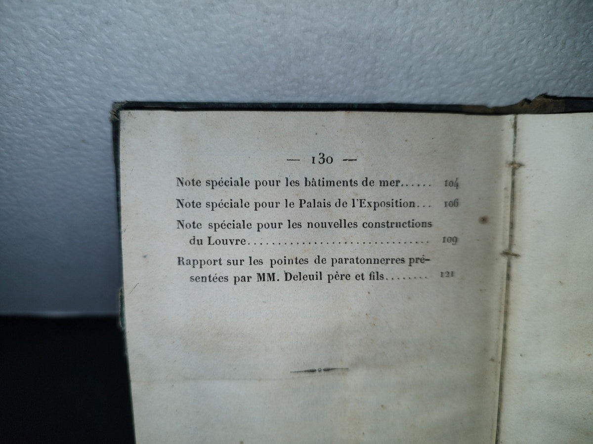 74- Instruction Sur Les Paratonnerres. Adoptée Par L'Académie De Sciencies - 1855