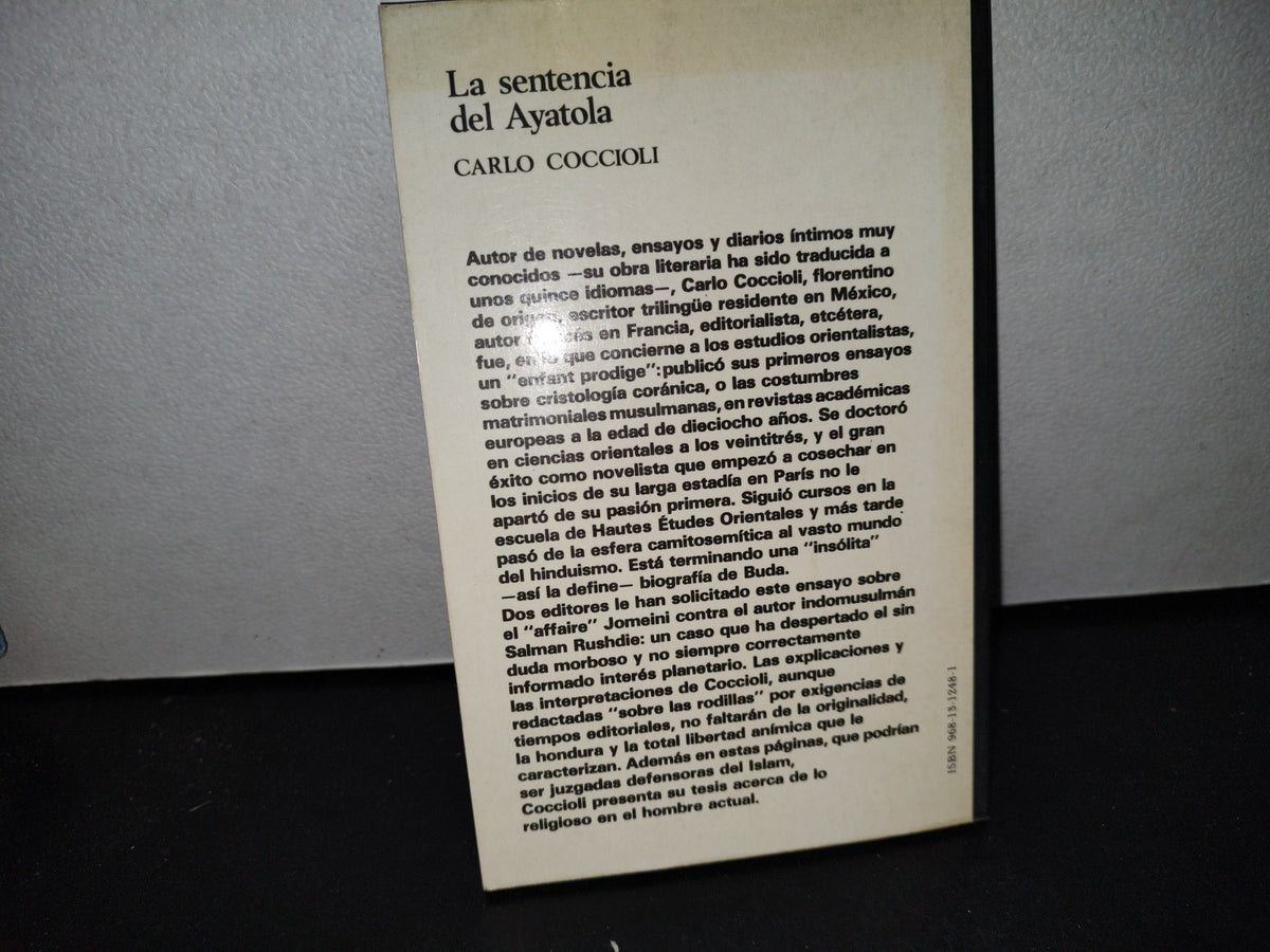 57- La Sentencia Del Ayatola - Carlo Coccioli - Primera Edición 1989
