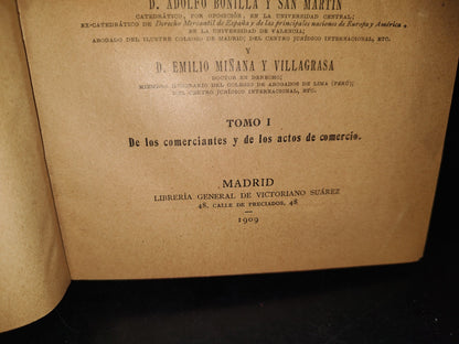 118- Códigos De Comercio Españoles Y Extranjeros, Tomo I - Faustino Álvarez Del Manzano - 1909