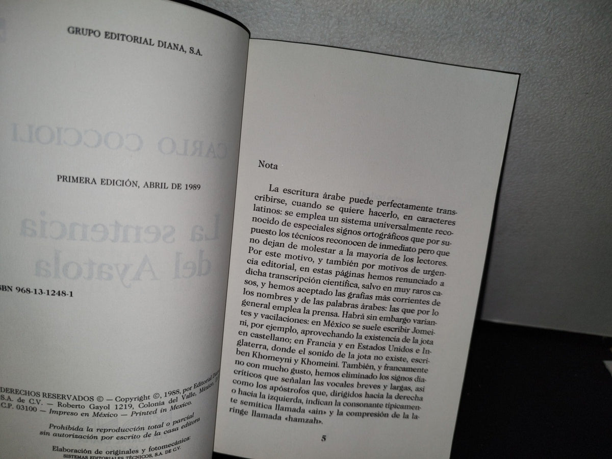 57- La Sentencia Del Ayatola - Carlo Coccioli - Primera Edición 1989