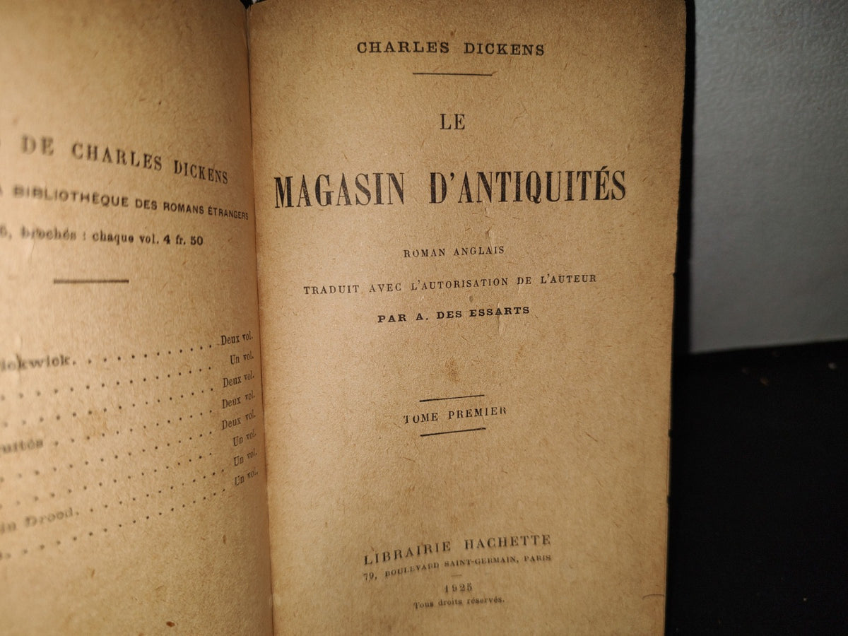 65- Le Magasin D'Antiquités - Charles Dickens - Tome Premier - 1925