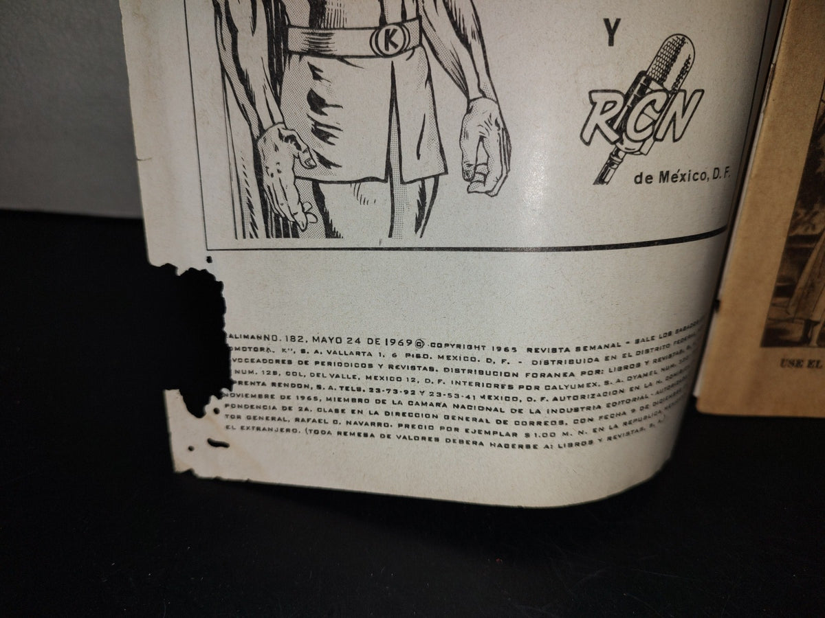 209- Kaliman. El Hombre Increíble - No. 182, Mayo 24 De 1969