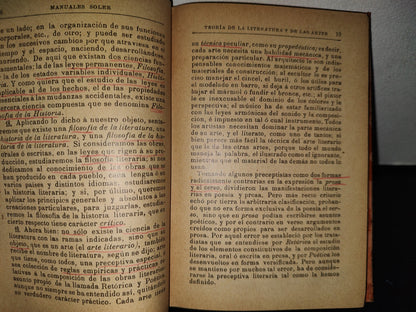 188- Manuales Soler. LXXXIII. Teoría De La Literatura Y De Las Artes. Hermenegildo Giner - 1900'S