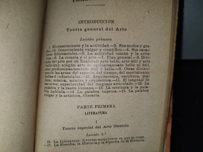 188- Manuales Soler. LXXXIII. Teoría De La Literatura Y De Las Artes. Hermenegildo Giner - 1900'S