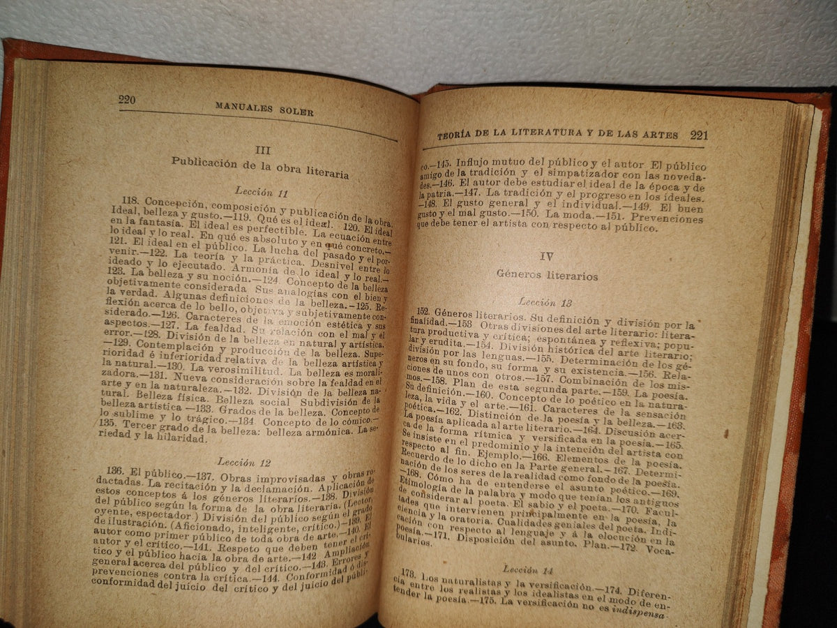 188- Manuales Soler. LXXXIII. Teoría De La Literatura Y De Las Artes. Hermenegildo Giner - 1900'S
