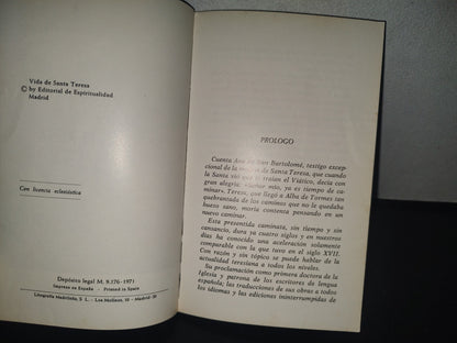 114- Vida De Santa Teresa - P. Crisógono - Editorial De Espiritualidad - 1971