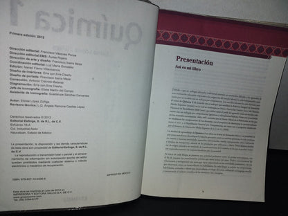 179- Química 1 - Eloisa López Zúñiga. Editorial Esfinge. Primera Edición, 2012