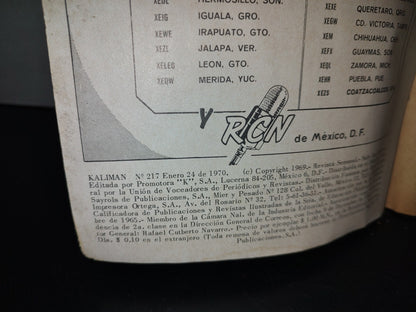 209- Kaliman. El Hombre Increíble - No. 217, Enero 24 De 1970