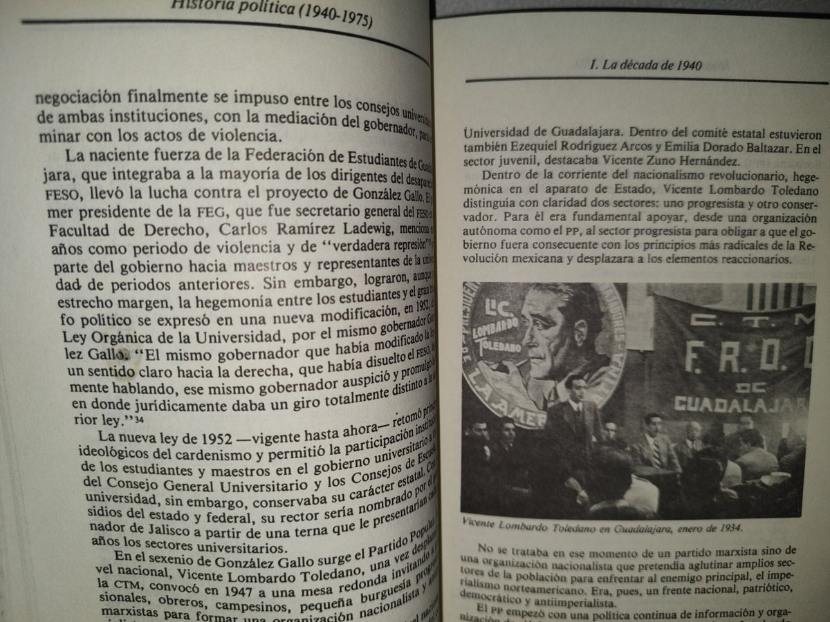 145- Jalisco Desde La Revolución Ix. Historia Política, 1940-1975 - Primera Edición 1988