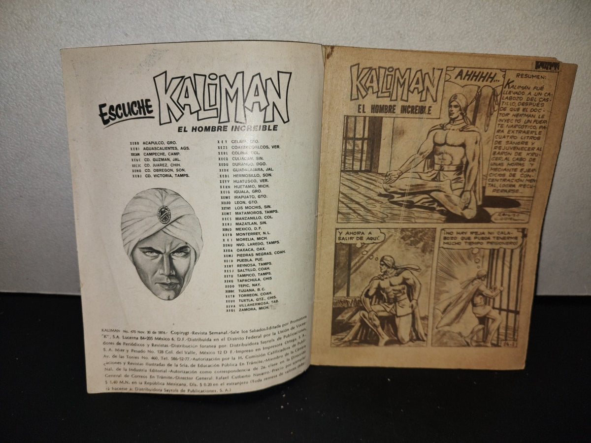 209- Kaliman. El Hombre Increíble - No. 470, Nov. 30 De 1974
