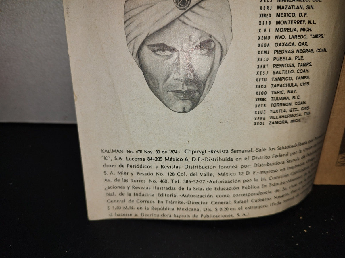 209- Kaliman. El Hombre Increíble - No. 470, Nov. 30 De 1974