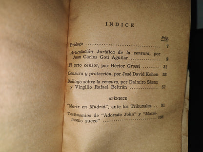 219- La Censura En El Cine - Héctor Grossi... - Ediciones Líbera. Buenos Aires, 1966