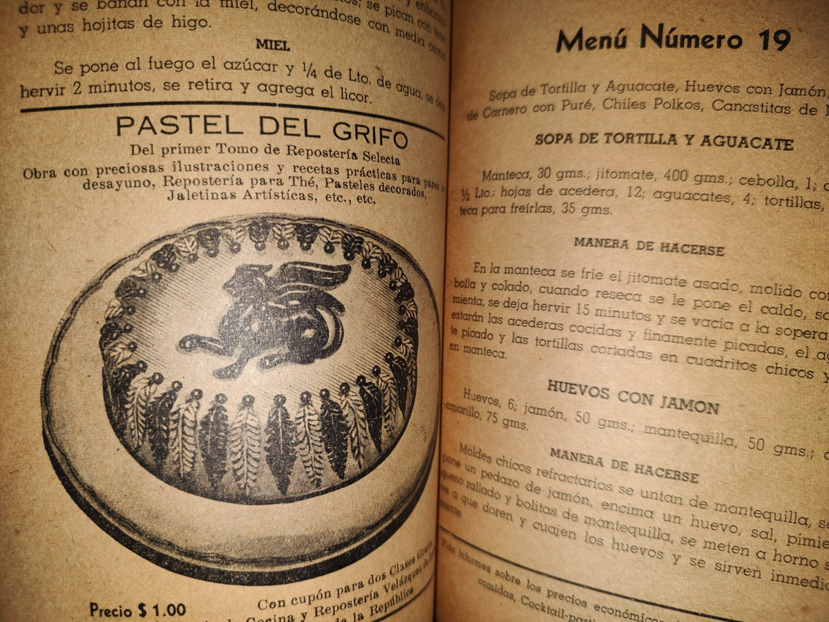 92- Libro De Cocina. Los Treinta Menús - Josefina Velázquez De León - 1940