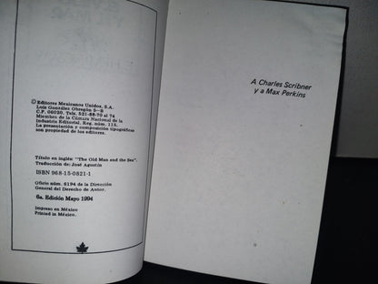84- El Viejo Y El Mar - E. Hemingway - Editores Mexicanos Unidos 1994