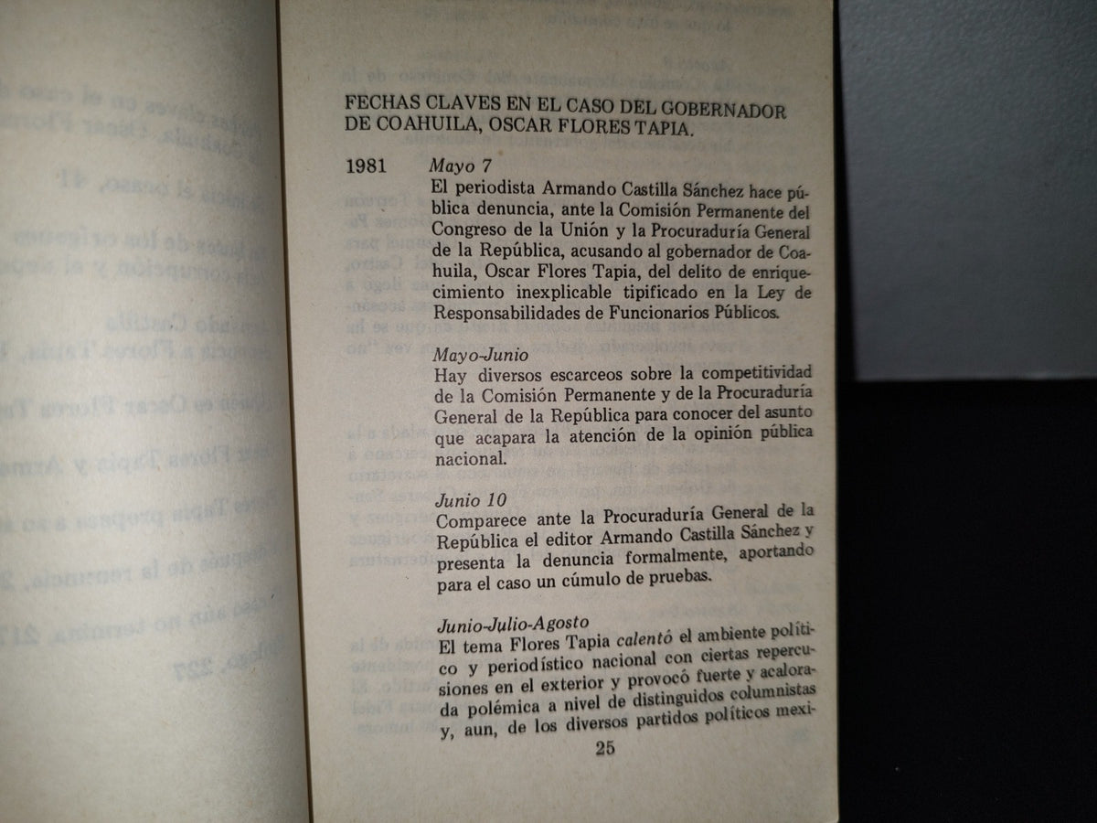 77- El Caso Flores Tapia - Armando Castilla, Mario Aguirre - Primera Edición 1982