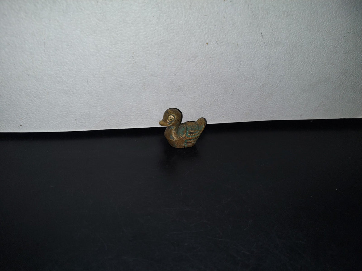 A2- Pieza De Bronce. Patito En Pose De Nado - 70'S