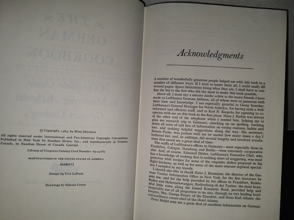 118- The German Cookbook. A Complete Guide To Mastering Authentic German Cooking. Mimi Sheraton 1965