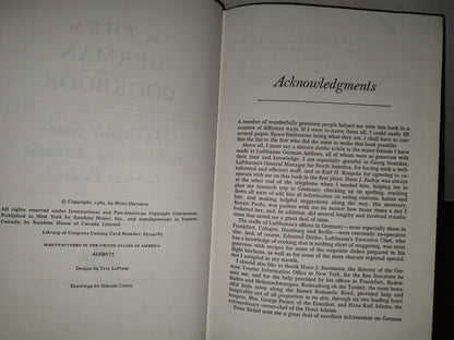 118- The German Cookbook. A Complete Guide To Mastering Authentic German Cooking. Mimi Sheraton 1965
