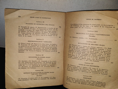 91- Matemáticas. Tercer Curso - Arquímedes Caballero - 1962