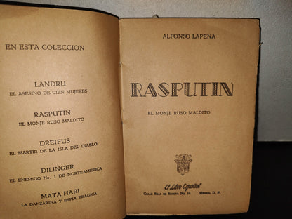 118- Rasputín. El Munje Ruso Maldito - Alfonso Lapena - Editorial El Libro Español - 1958