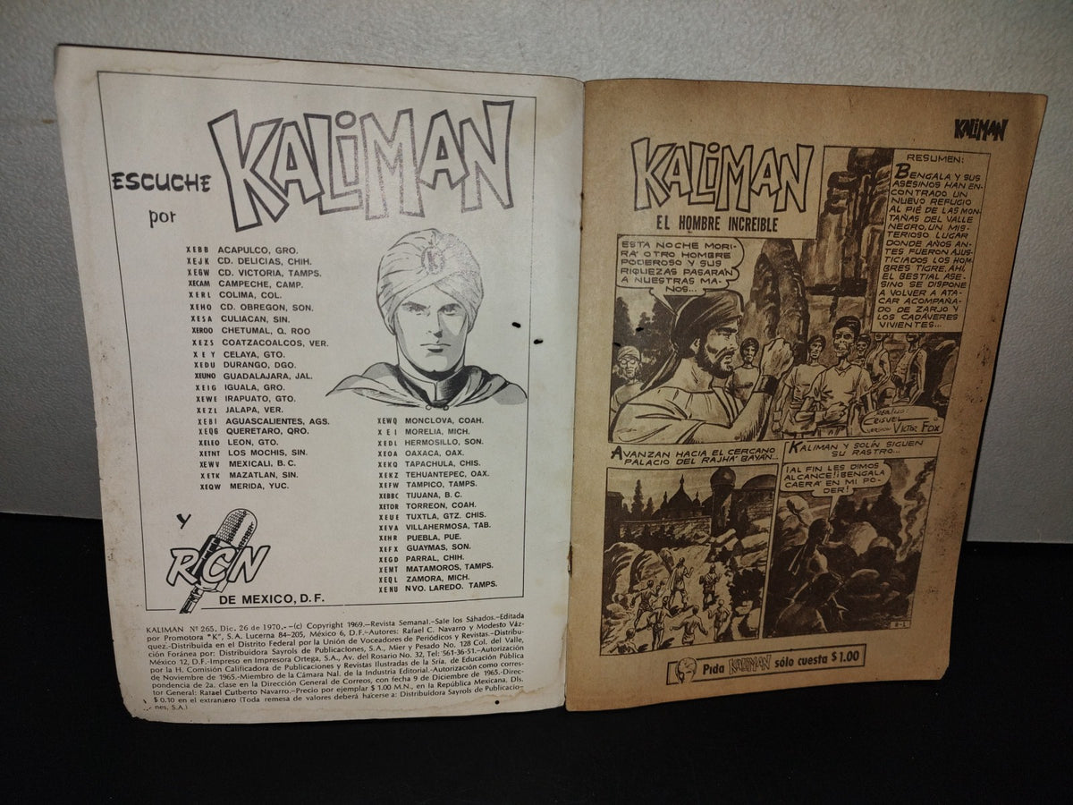 209- Kaliman. El Hombre Increíble - No. 265, Dic. 26 De 1970