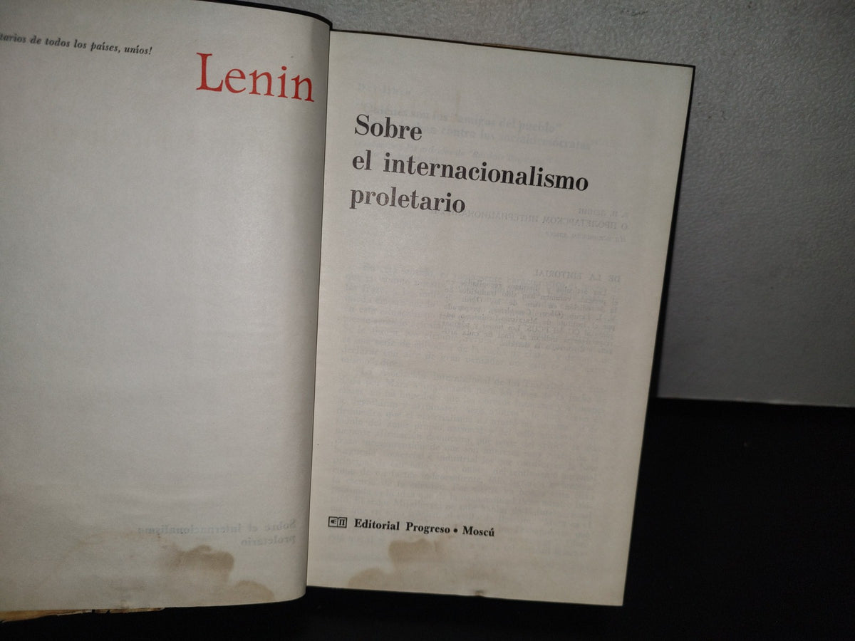 93- Lenin. Sobre El Internacionalismo Proletario - Editorial Progreso, Moscú - 70'S