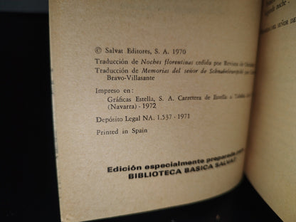 84- Noches Florentinas / Memorias Del Señor Schnabelewopski - Heinrich Heine