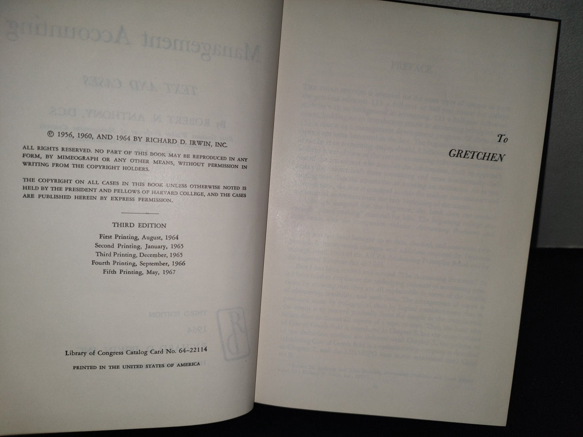 145- Management Accounting. Text And Cases - Robert N. Anthony - Richard D. Irwing, Inc. 1964